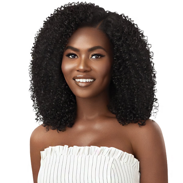 Outre Big Beautiful 100% Human Hair Premium Blend U Part Cap Leave Out Wig - AFRO CURLS 16