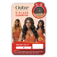 Outre 100% Human Hair Blend 5x5 HD Lace Closure Wig - HHB BODY CURL 24